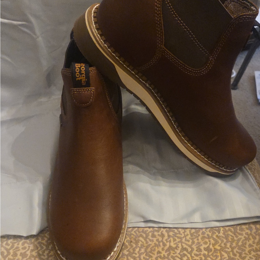 Georgia Boot Men's Dark Brown Leather Boots lg